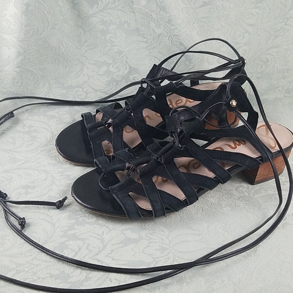 Sam Eldeman wrap around sandals with small heel
